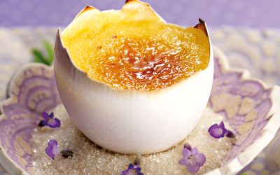 Crème Brûlée von Lavendelblüten